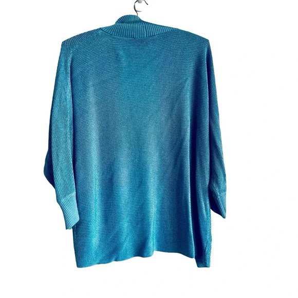 Boston Proper Short Effortless Cardigan Sweater Blue Bell Size Medium - Picture 4 of 9